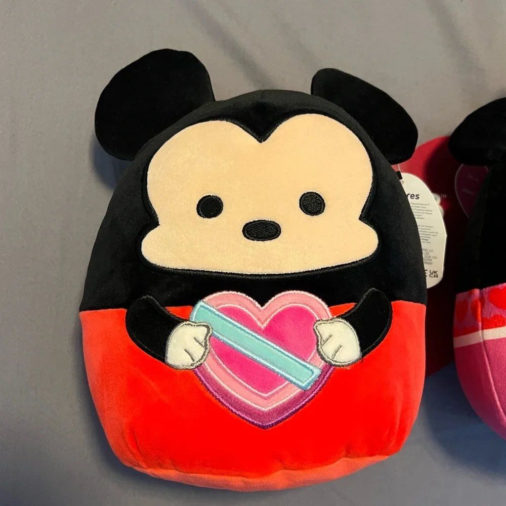 Set of Mickey and Minnie 9 Inch Valentines Squishmallows - Picture 3 of 9